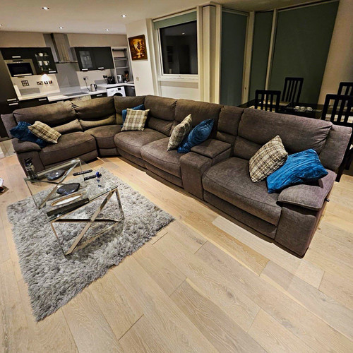 Grey corner sofa - l-shape, with