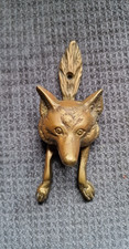 Vintage brass fox  door knocker
