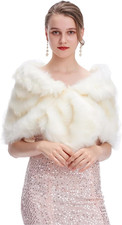 Women's Faux Fur Shawl Wrap