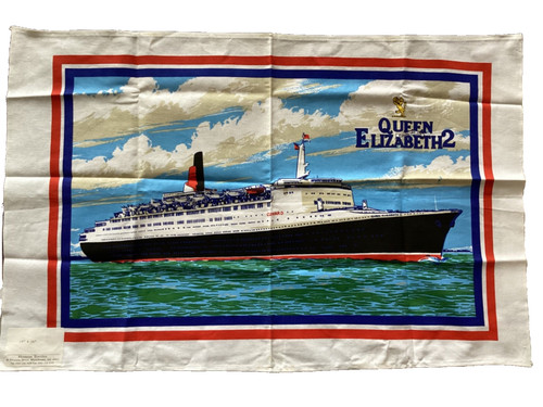 Cunard qe2 tea towel - cunard,