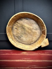 Rustic Wooden Parat Bowl / Fruit Bread Bowl / Centrepiece Bowl Farmhouse Decor A