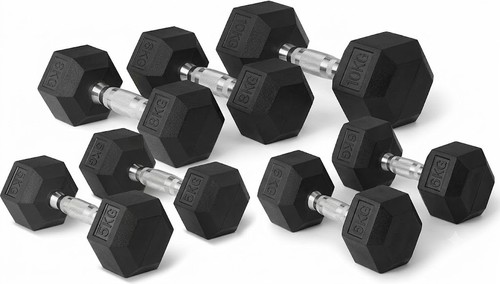 Hex dumbbells pair cast iron - dumbbells,