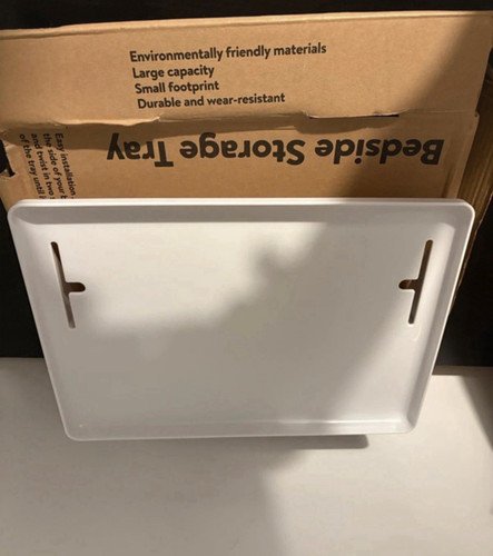 White plastic clamp bedside - white, clamp-on