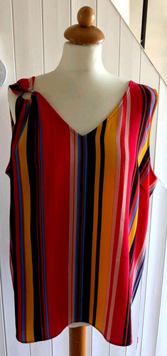 Size red multi stripe crepe - size,