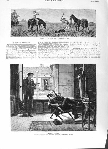 Antique old print - old, 1882