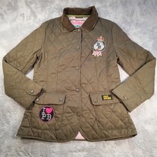 Paul's Boutique L Large Retro Khaki Green Logo Quilted Jacket