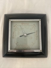 Shortland Bros. Square Aneroid Barometer in black plastic case chrome bezel