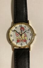McDonald's Watch Quartz Ronald McDonald Leather Strap Limited Vintage Rare