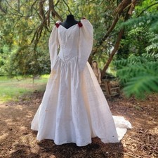 Vintage 1980s SILK Ronald Joyce Cinderella Ballgown Wedding Dress Fits 12 Lab14