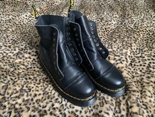 Never Worn DR. MARTENS BLACK MILLED NAPPA SINCLAIR BOOTS Laced! Size UK 11