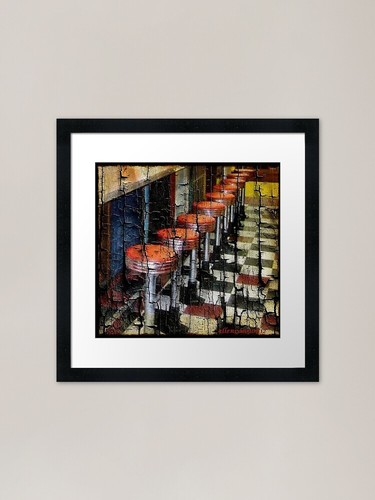 Retro diner framed art print - framed,