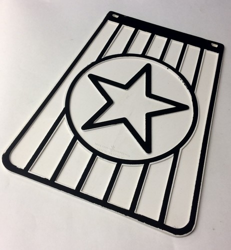 Mudflap black white star vespa - white,