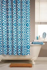 PRINTED SHOWER CURTAIN PANEL WITH MATCHING RINGS FOR POLE 180cm (71") MULTI