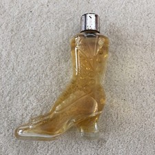Vintage Avon High Buttoned Shoe Elegance Eau De Cologne Glass Boot. 60ml Used