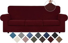 4 Piece Velvet Sofa Cover Set