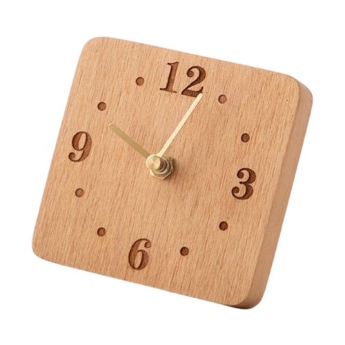 Wood desk clock desktop - clock,