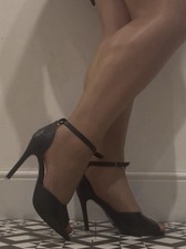 Worn Black Strap Stiletto