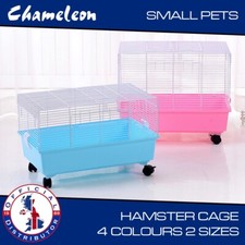 Deep Tray Hamster Cage with Wheels 2 Sizes and Multiple Colours