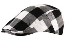 YOUTH KIDS Lumberjack Check Baker Boy Newsboy Cabbie Ivy Flat Cap Hat 52-54