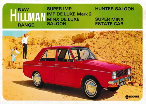 Vintage hillman car poster - vintage,