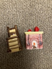 Novelty Rocking Chair And Fireplace Salt And Pepper Shaker Cruet Set