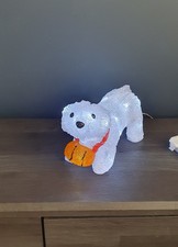 ACRYLIC LIGHT UP CHRISTMAS ST BERNARD PUPPY. NEW AND BOXED.