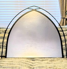 Black Metal Gothic Style Overmantle Mirror