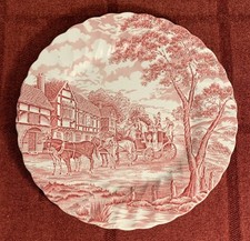Vintage Myott Royal Mail Pink & White Plate App 10"