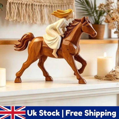 Resin woman riding horse - riding,