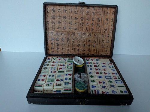 Vintage mahjong game set - game,