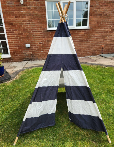 Kids navy blue white striped - white,
