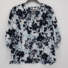 Chico's Floral Popover Blouse