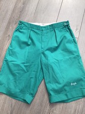 Vintage PRINGLE Sports Golf Chino Shorts Men Size 34’’ Green Pockets Turn ups