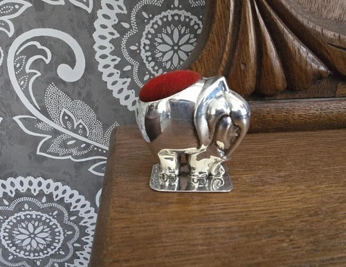 Victorian elephant pin cushion - pin,