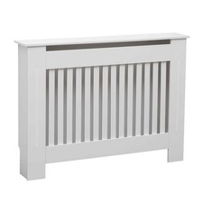 NEW! Medium White Wooden Slatted Grill Radiator Cover MDF Cabinet