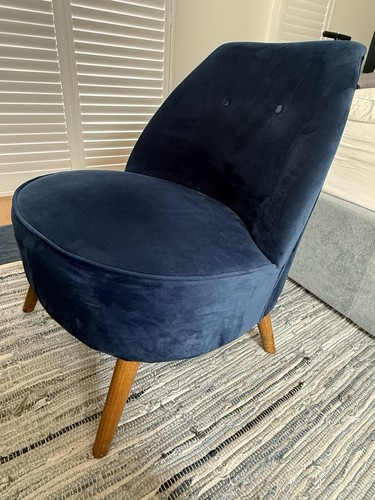 Navy blue velvet upholstered - navy,