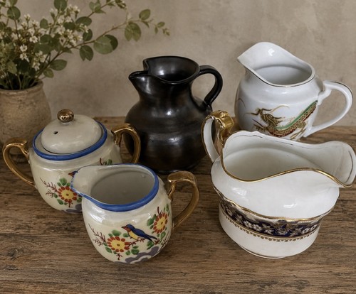 Vintage mixed milk jugs - mixed,
