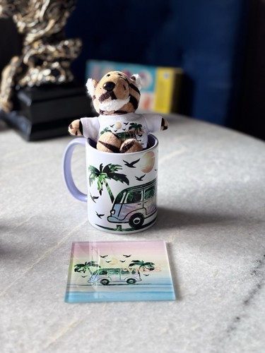 Campervan gift set mug coaster