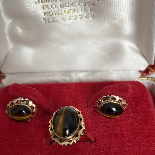 Vintage brown tigers eye - tigers, ring