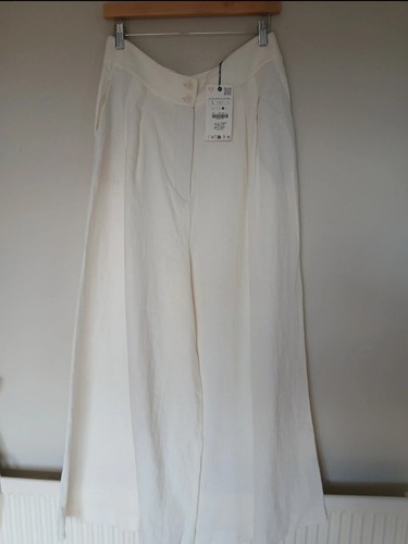 Zara white wide leg trousers - zara,