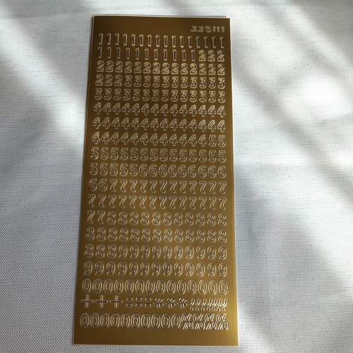 Numbers stickers gold - ,