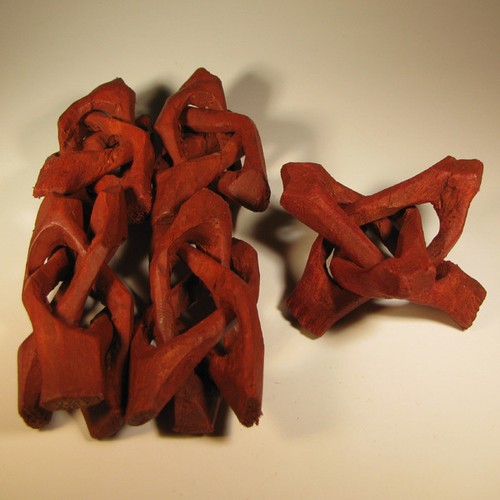 Carved wood tripod - (5),