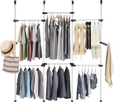 Freestanding Clothes Rack, Adjustable Garment Organizer Open Wardrobe Storage