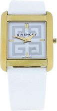 Used White Leather Gold Designer Givenchy Watch Lovely Design NEGOTIABLE