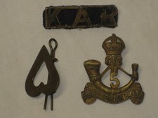 Badges Kings African Rifles 5th Battalion Kenya Shoulder Title WW2 Heart