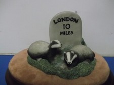 Leonardo Collection Countryside Friends Badgers with 10 Miles to London Sig 1998