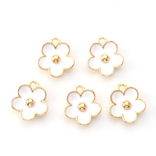 Enamel flower charms - enamel,
