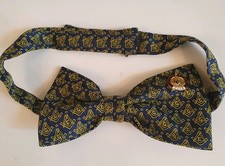Blue & Yellow Masonic Craft Bow Tie With Challenge Pin