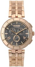 Versus Versace Men’s Full Rose Gold Watch Black Face Quartz Ø44mm - New No Box!