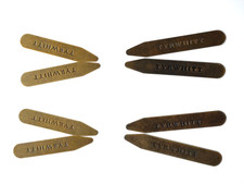 CHARLES TYRWHITT - 8 Mens Brass Collar Shirt Stays x 2 sets 6.5 cm 2 sets 5.5 cm